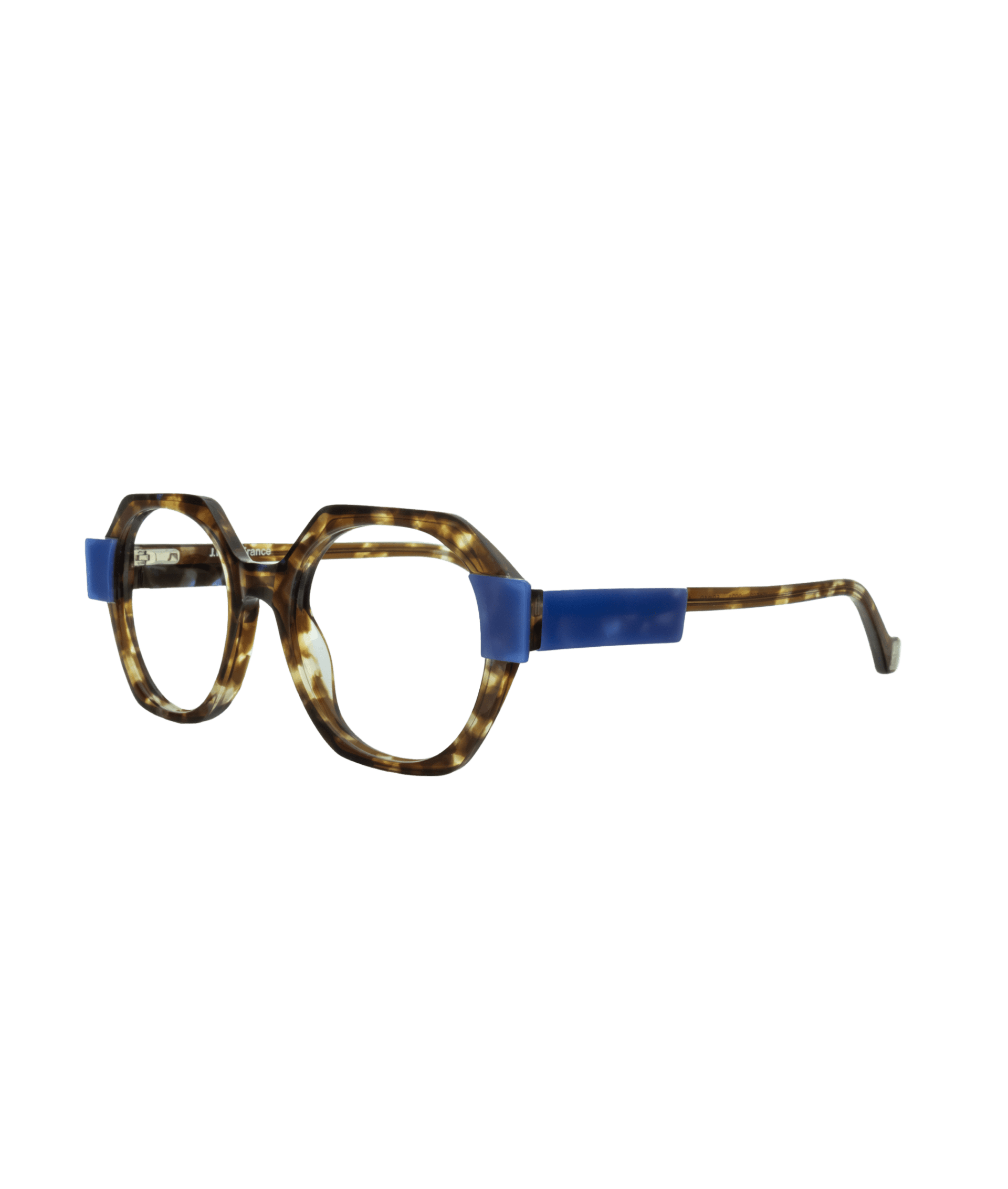 Affirmez votre style en grand format. Cette monture oversize à la forme carrée arrondie combine caractère et élégance avec un tortoise profond subtilement contrasté par des branches bleues. Un design audacieux et harmonieux, parfait pour un look moderne à forte personnalité.